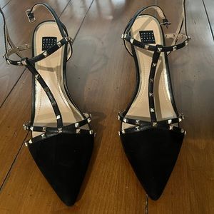 White House black market Gianna studded pump size 8.5 black. Never worn!!